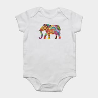 Aesthetic Multicolored Elephant | For elephants lovers Baby Bodysuit